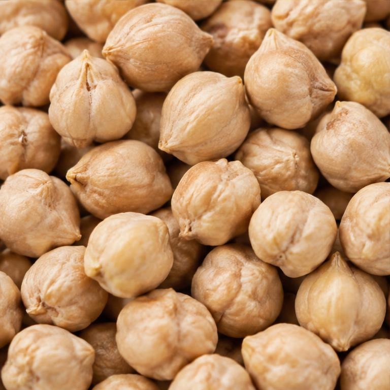 Representative dried beige kabuli chickpeas